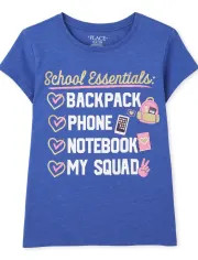 Girls Short Sleeve 'School Essentials' Graphic Tee | The Children's Place | The Children's Place