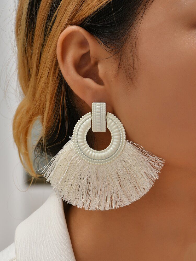 Tassel Decor Drop Earrings | SHEIN