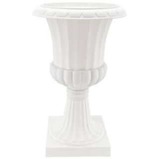 Arcadia Garden Products Deluxe Pedestal 10 in. x 17 in. White Plastic Urn PL50WT - The Home Depot | The Home Depot