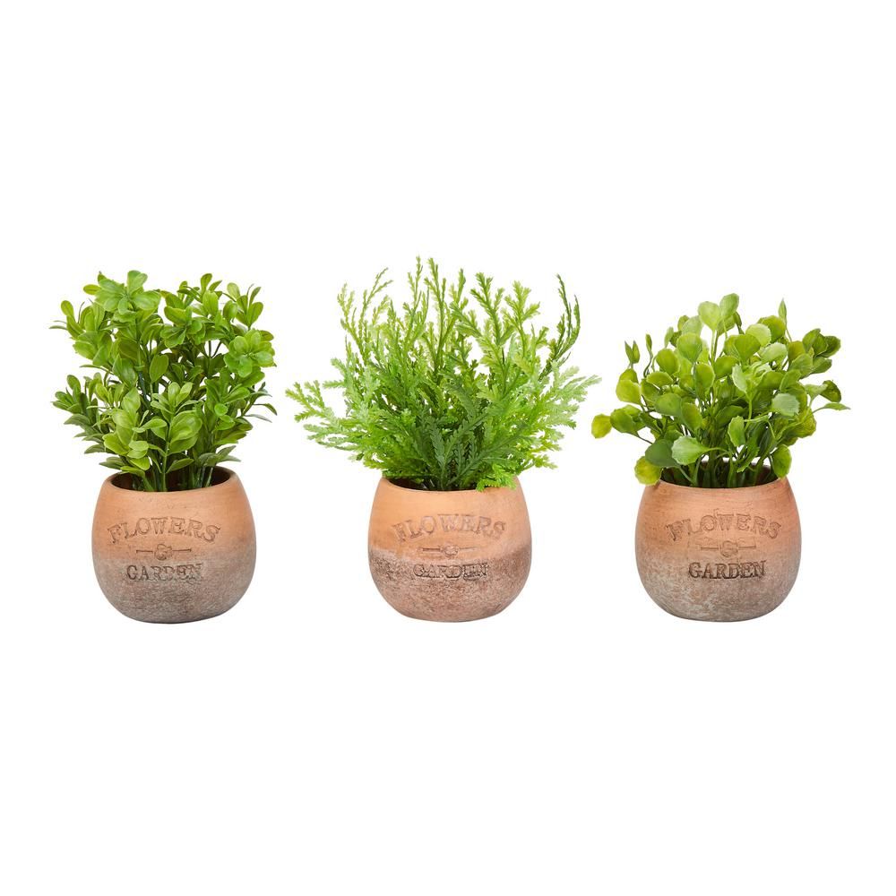 8 in. Assorted Artificial Greenery Arrangements (Set of 3) | The Home Depot