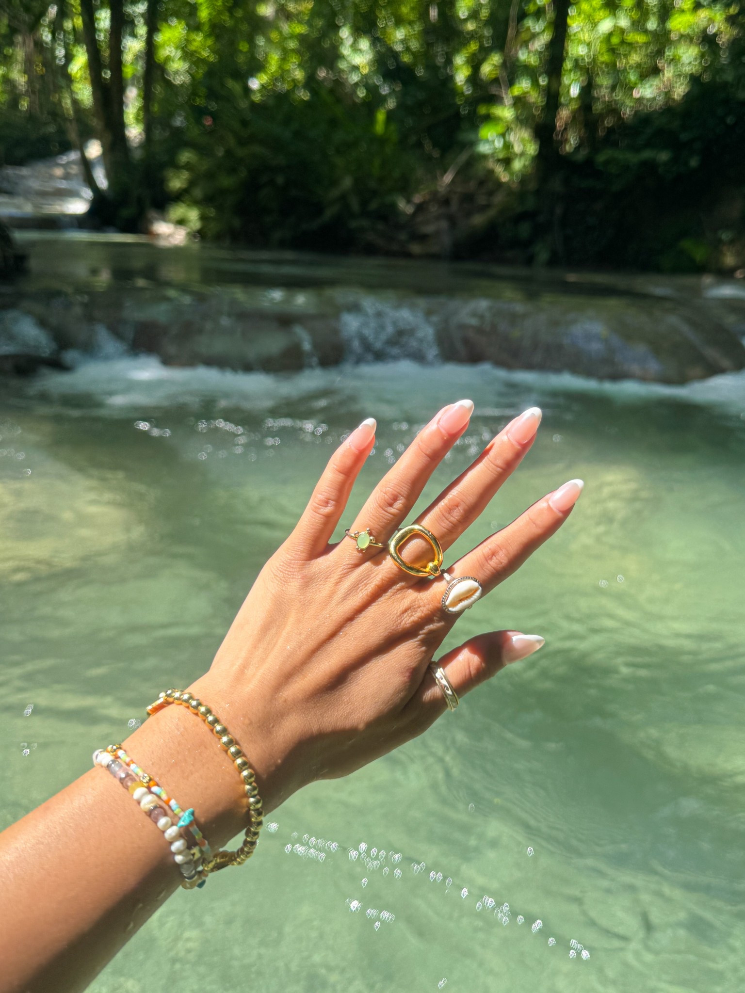 bracelet & ring summer stack, pura vida bracelets, chunky rings, beachy jewelry, waterproof jewelry, summer aesthetic, stretch bracelets, shell ring 

#LTKStyleTip #LTKSummerEdit #LTKSwim