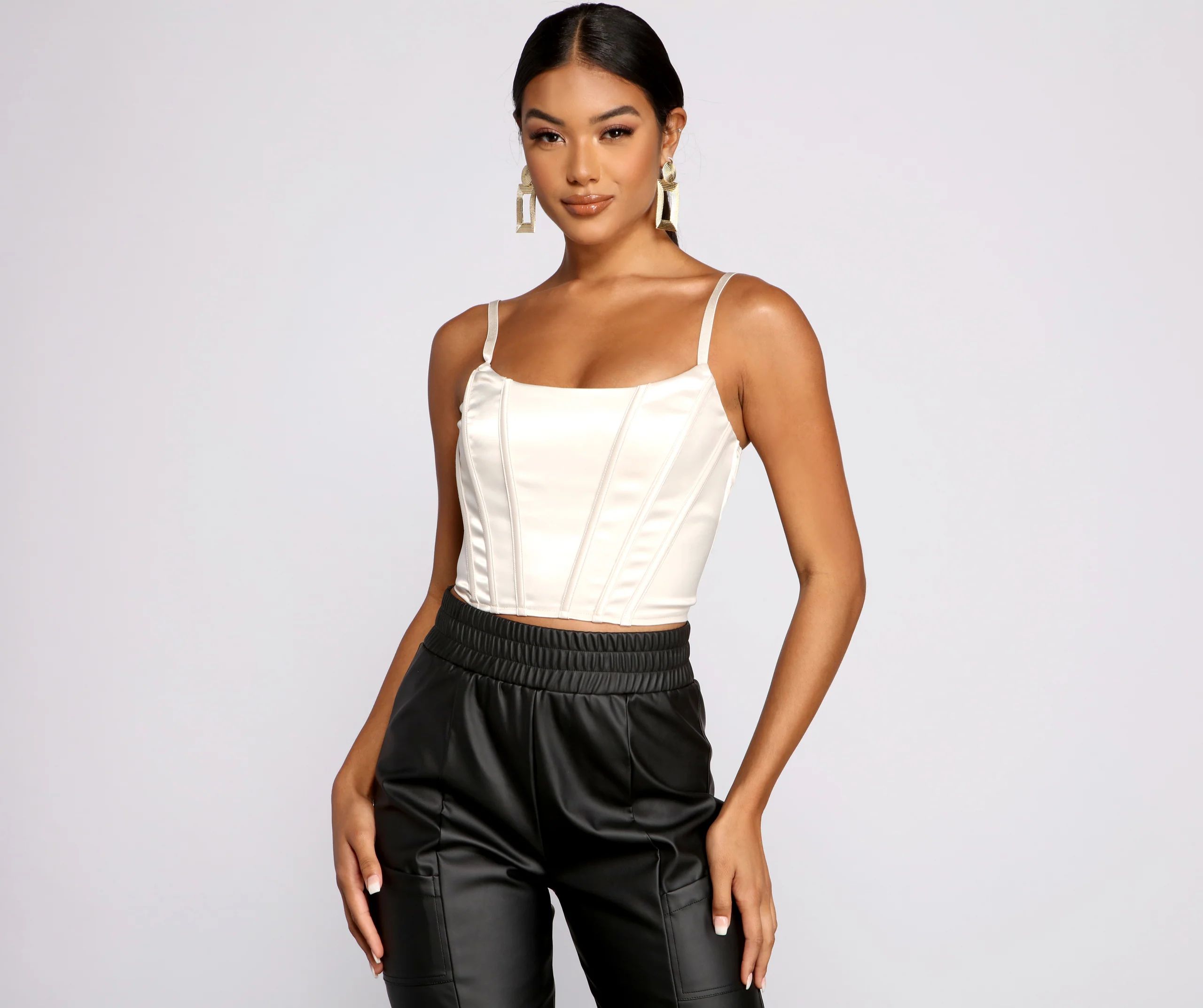 Satin Stunner Cropped Corset Top | Windsor Stores