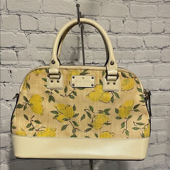 Kate Spade Cream & Yellow Lemon Satchel Handbag Designer Leather Shoulder Bag | Poshmark