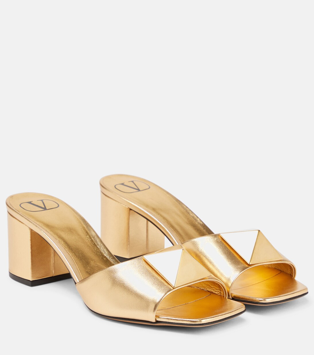 One Stud 메탈릭 레더 뮬 | Mytheresa (INTL)