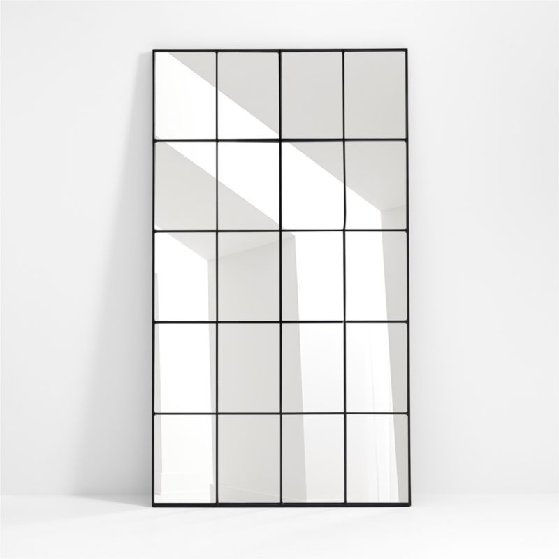 Bridget Classic Rectangular Floor Window Pane Mirror + Reviews | Crate & Barrel | Crate & Barrel