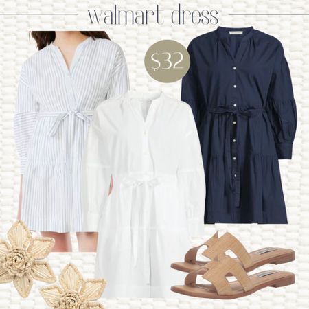 New Walmart dress that’s giving coastal grandmother vibes. This dress is only $32 and would be perfect for everyday wear! 

Navy summer dress. White summer dress. Striped summer dress. Coastal grandmother style. Coastal Grandmother outfit ideas. Steve Madden sandals. Amazon raffia earrings. 

#LTKunder50 #LTKshoecrush #LTKstyletip