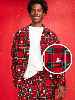 Old Navy x Disney Mickey Mouse & Friends Printed Flannel Pajama Set for Men | Old Navy (US)
