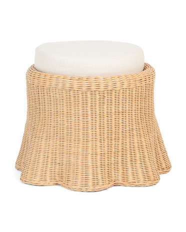 18x18 Scalloped Round Ottoman | Poufs & Ottomans  | Marshalls | Marshalls