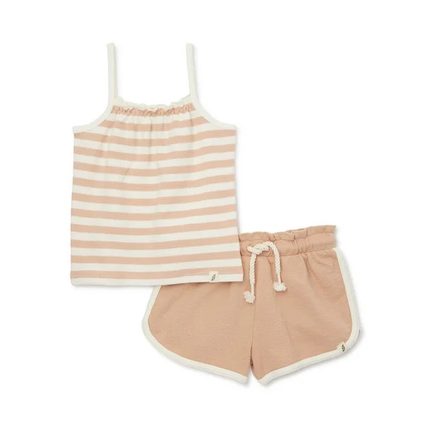 easy-peasy Baby and Toddler Girl Strappy Tank Top and Shorts Set, 2-Piece, Sizes 12M-5T | Walmart (US)