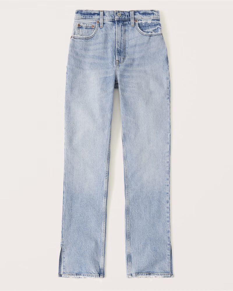Abercrombie & Fitch Women's Ultra High Rise 90s Straight Jean in Light With Vent Hem - Size 30 | Abercrombie & Fitch (US)