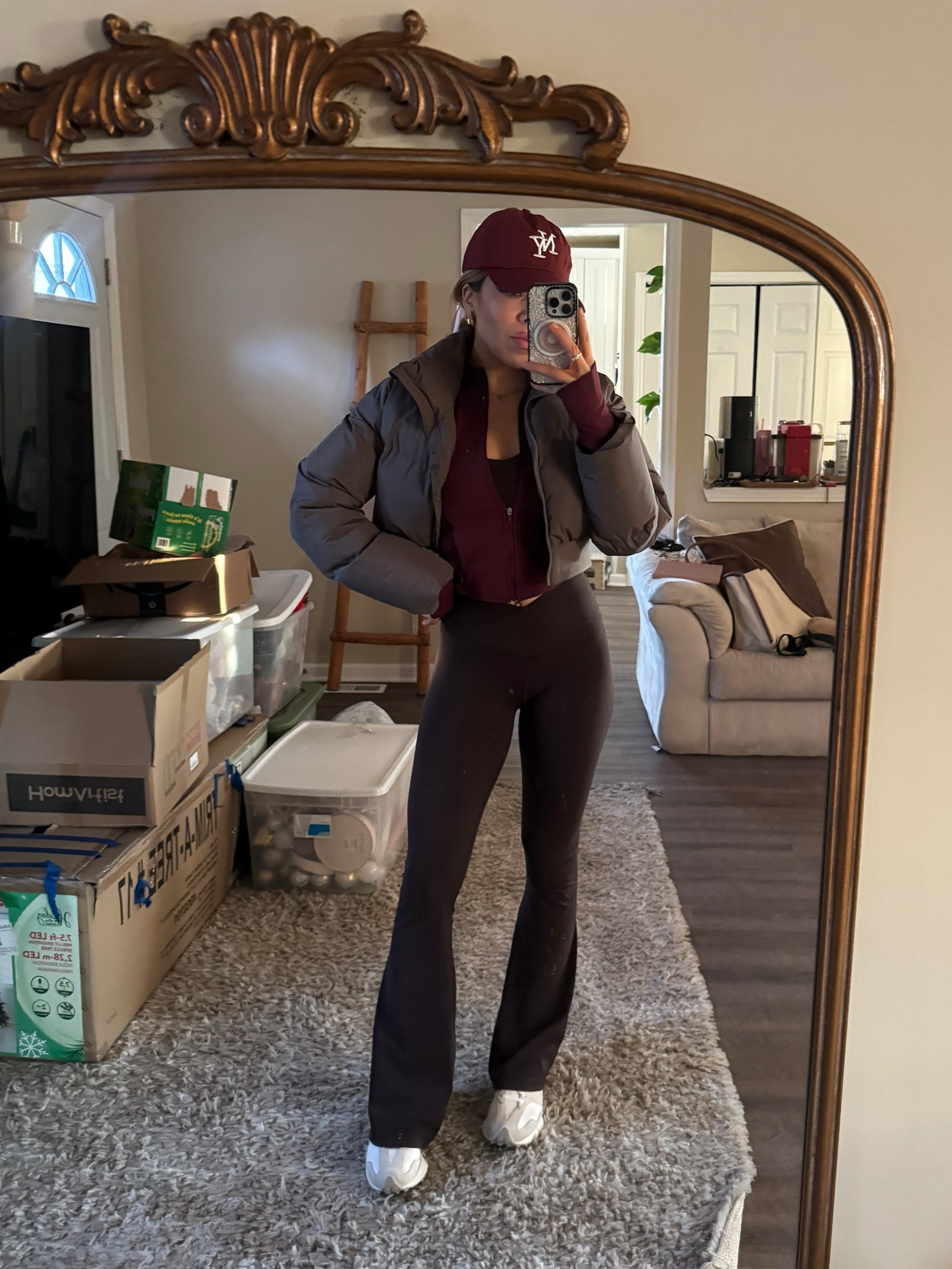 Winter fit 
Burgundy hat and jacket 
Aerie set size small 

#LTKActive #LTKFitness #LTKSeasonal