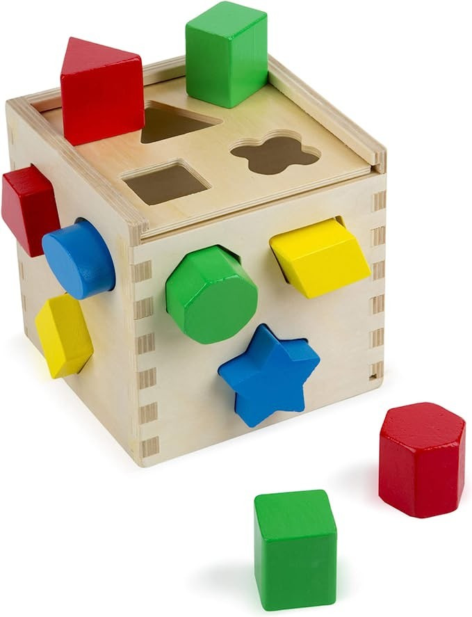 Amazon.com: Melissa & Doug Shape Sorting Cube - Classic Wooden Toy With 12 Shapes : Melissa & Dou... | Amazon (US)