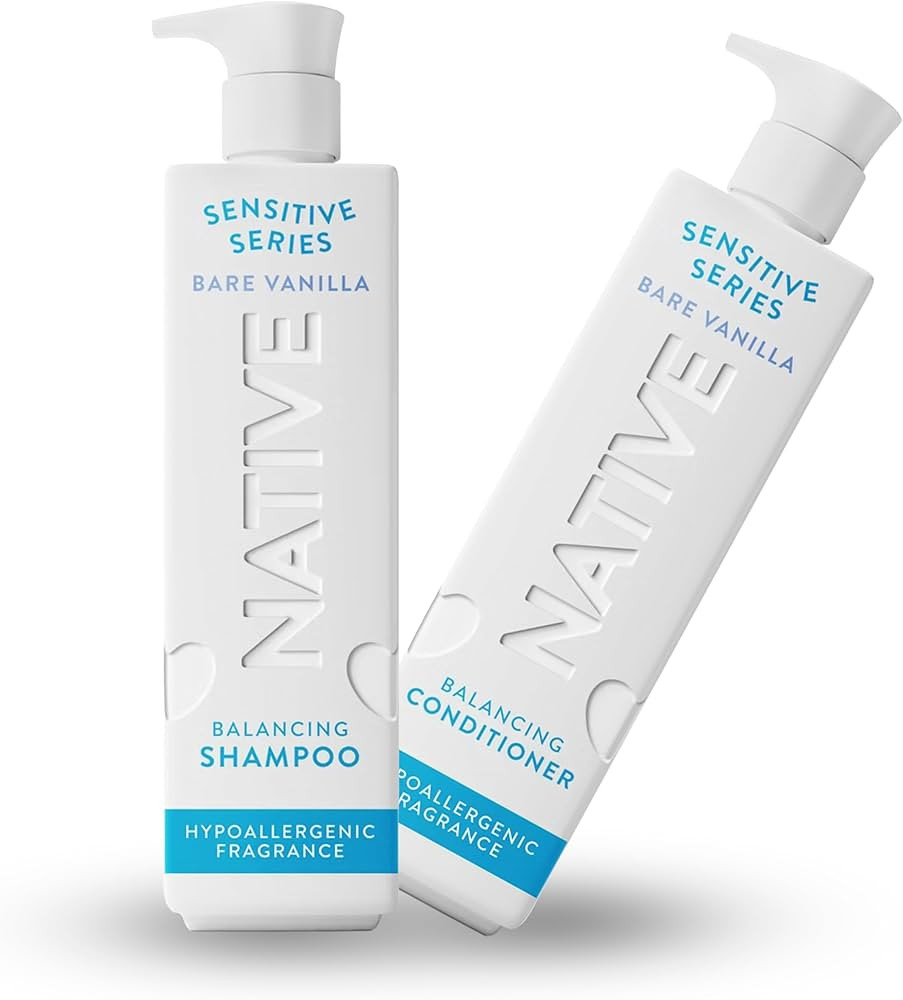 Native Shampoo/Conditioner for Oily Hair, Sensitive Series Bare Vanilla - 18oz - Pack Of 02 | Amazon (US)