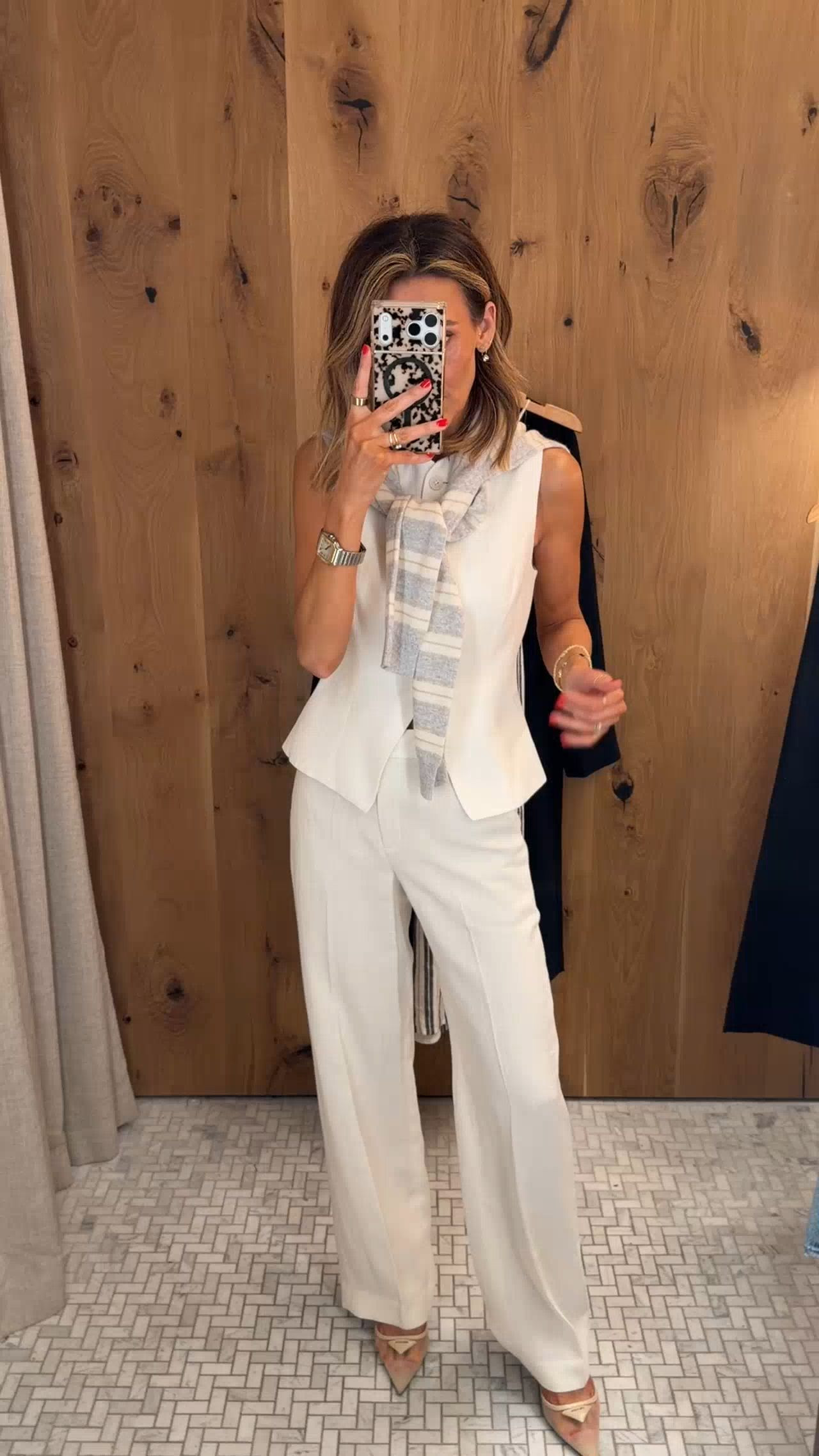 Loving these white linen pants and vest paired with this cashmere cardigan! Perfect for in and out of the office. 

 #LTKdayinmylife #LTKgrwm #LTKootd