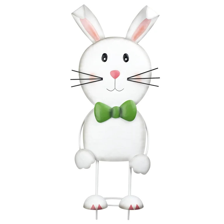 Way to Celebrate Easter White Bunny Metal Yard Stake Decoration, 24"H x 11"W x 5.9"L | Walmart (US)