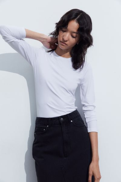 Jersey top - Black - Ladies | H&M GB | H&M (UK, MY, IN, SG, PH, TW, HK)