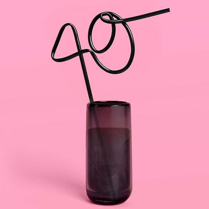 xo, Fetti 40th Birthday Straw, Black XL | Forty and Fierce, Bday Decorations, Fun Party Favor, Dr... | Amazon (US)