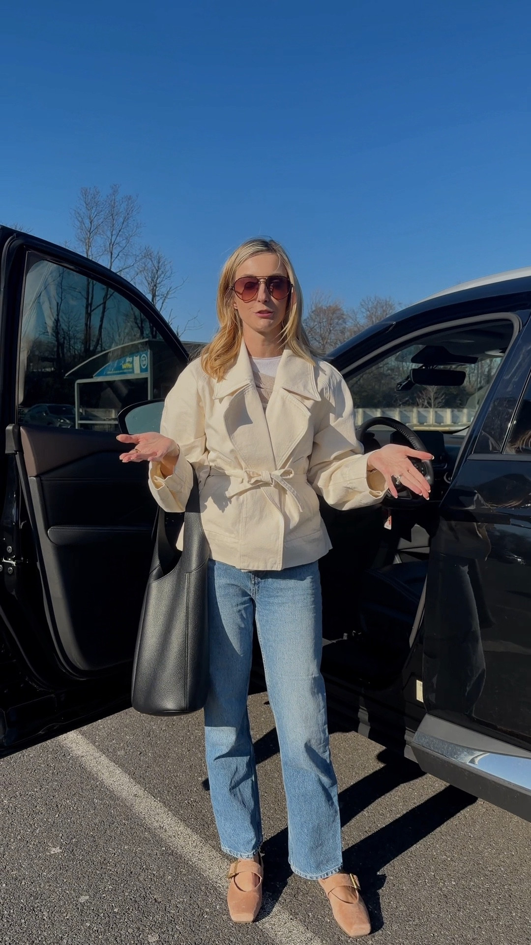 Girlllll if you've been standing in your closet every morning stressing about what to wear… That's the formula.

Light jacket + straight jeans + ballet flats.

I've literally been wearing this on repeat because spring weather is SO confusing and this just works every single time.

Jacket size S
Jeans size 26 regular 

Spring outfits 2026 • spring fashion • ballet flats outfit • spring ootd • everyday chic
Spring outfit ideas • ballet flats outfit • everyday chic • spring fashion 2026 • effortless style • casual chic • spring ootd • elevated basics • women's fashion inspo • outfit formula


#LTKgrwm #LTKWorkwear #LTKTall