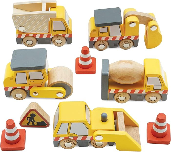 Le Toy Van Wooden Construction Vehicles Set | Amazon (US)