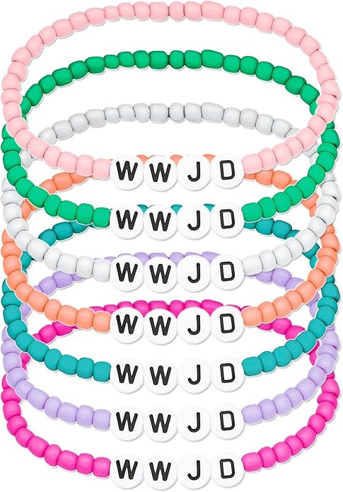 7pcs WWJD Bracelets for Teen Boys, What Would Jesus Do Beaded Bracelets, Inspirational Religious ... | Amazon (US)