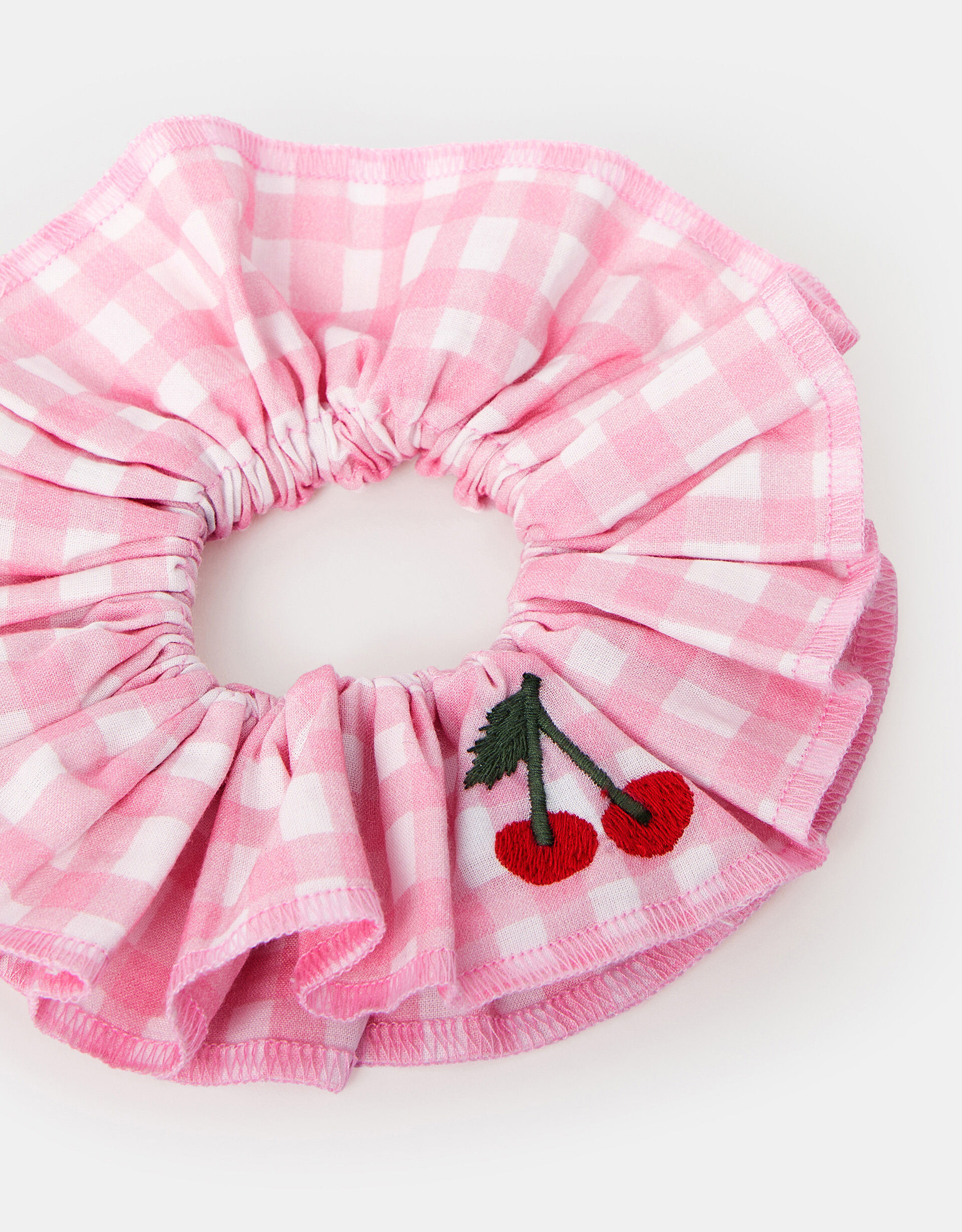 Oversized Cherry Gingham Hair Scrunchie | Accessorize (Global)