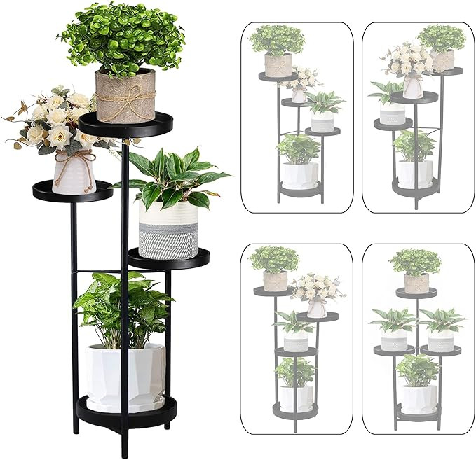 Metal Plant Stand 4 Tiers Corner Plant Shelf for Indoor Outdoor Plants Flower Pot Holder Corner D... | Amazon (US)