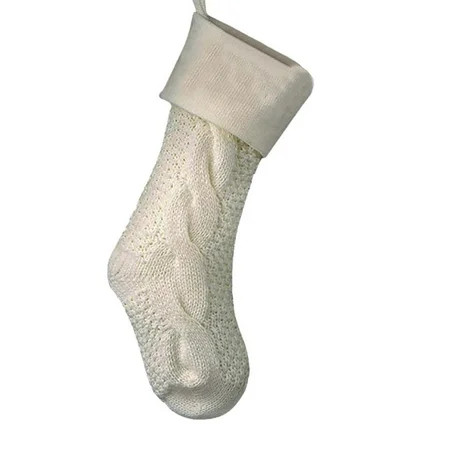 Herrnalise Christmas Stockings,18 inches Large Size Cable Knit Knitted Xmas Rustic Personalized Stocking Decorations for Family Christmas Tree Fireplace Season Decor,White | Walmart (US)
