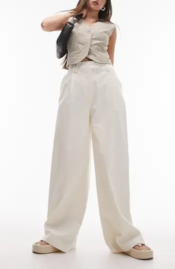 High Waist Cotton Wide Leg Trousers | Nordstrom