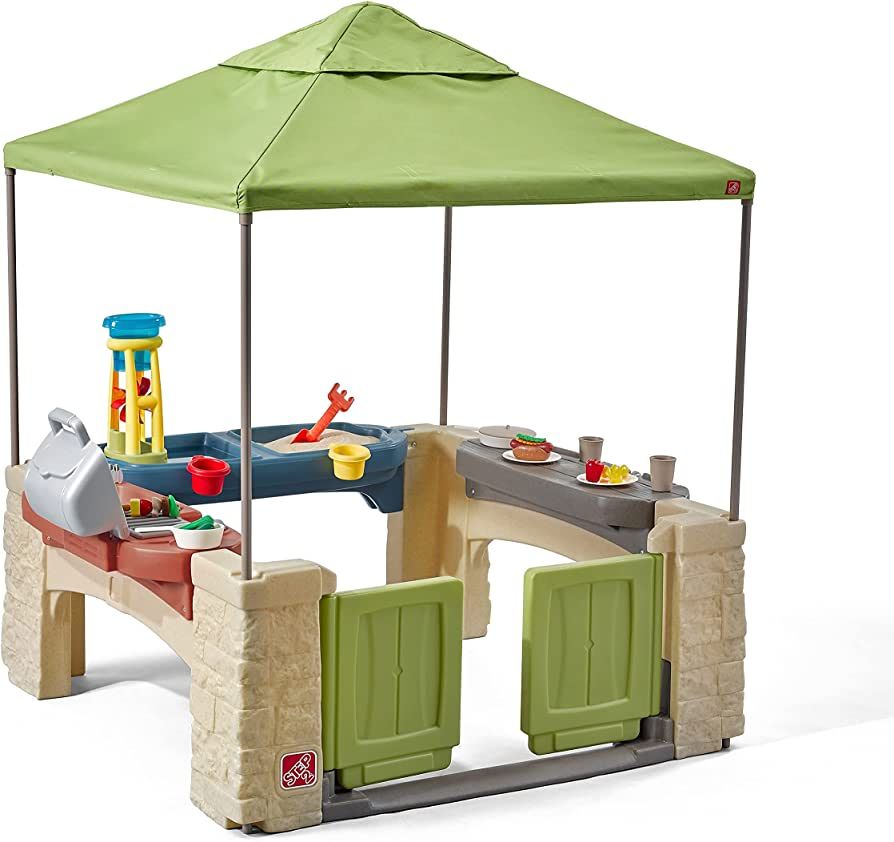Step2 All Around Playtime Patio with Canopy Playset – Shaded Outdoor Playhouse for Kids with Re... | Amazon (US)