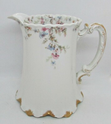 AS IS Haviland No 2 Water Pitcher - Pink Flowers - Schleiger 659C | eBay US