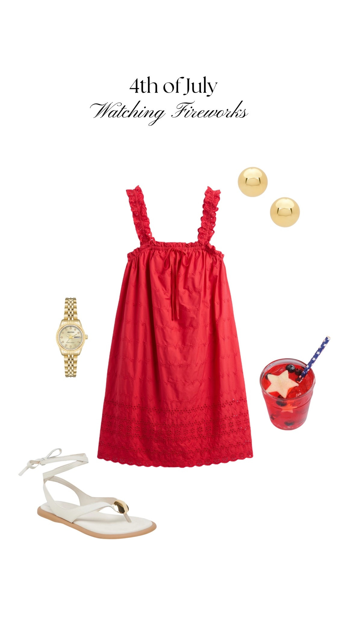 4th of July outfit inspo 🇺🇸

Perfect for watching fireworks, sipping a festive drink, and staying cool. I added gold jewelry and my staple white sandals to finish off the look.


4th of July dress, red dress outfit, patriotic outfit idea, summer date night look, flat sandals under $100, gold jewelry essentials, holiday outfit inspo

#LTKStyleTip #LTKSeasonal #LTKShoeCrush