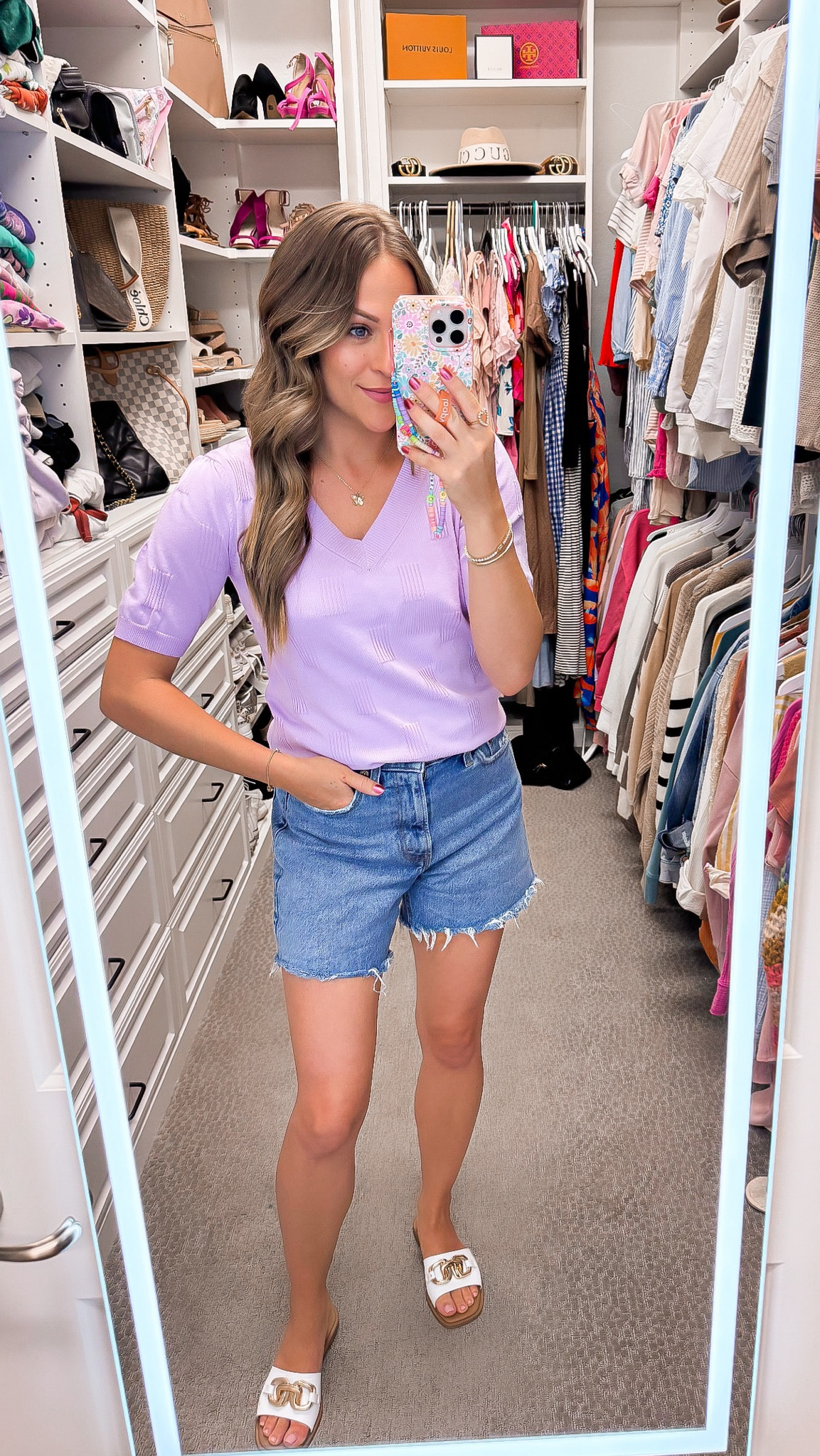 Cute summer sweaters & outfit idea // wearing size small in top // size 4 in jean shorts // 10% coupon available on top and promo code ARACHCLOZ can be used on top of that 

#LTKShoeCrush #LTKStyleTip #LTKSummerSales