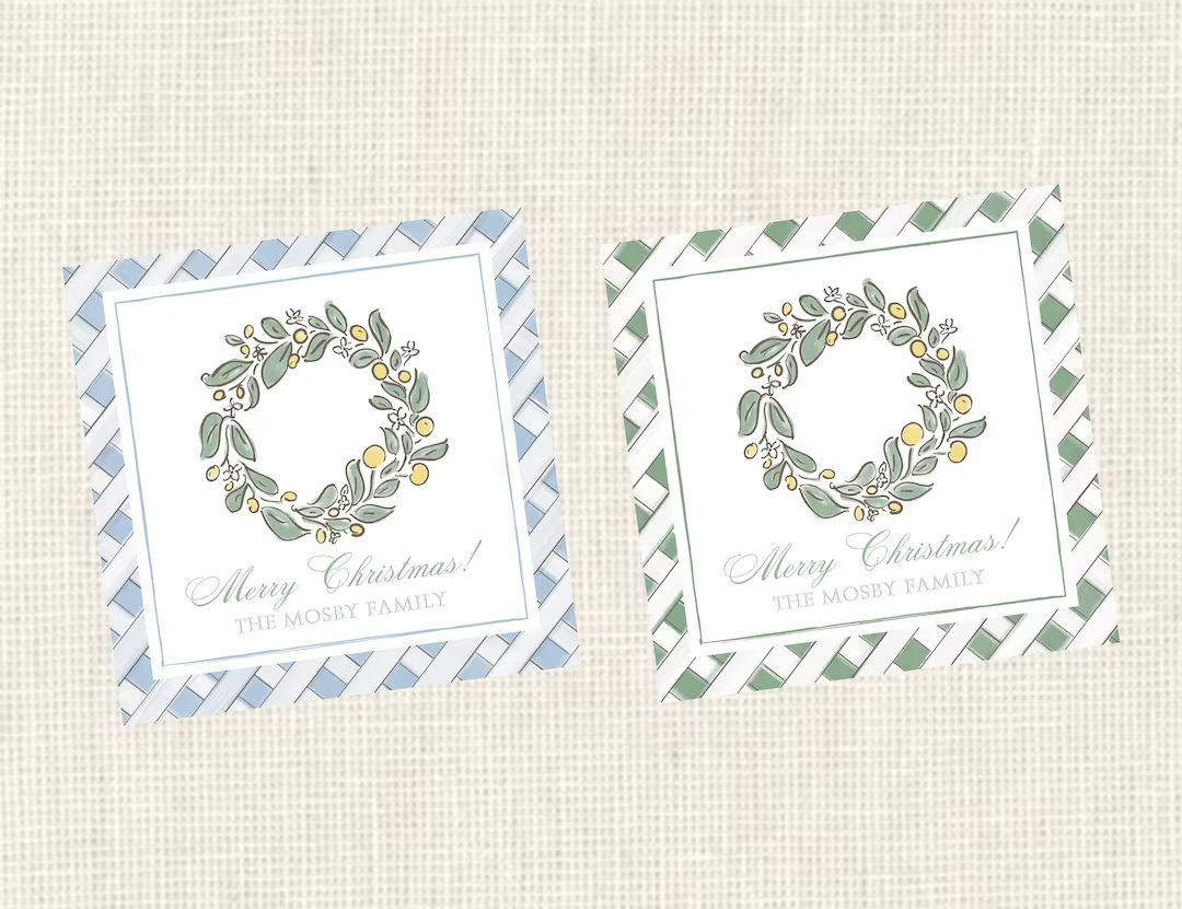 Personalized Christmas Gift Tags Watercolor Custom Gift Tags - Etsy | Etsy (US)