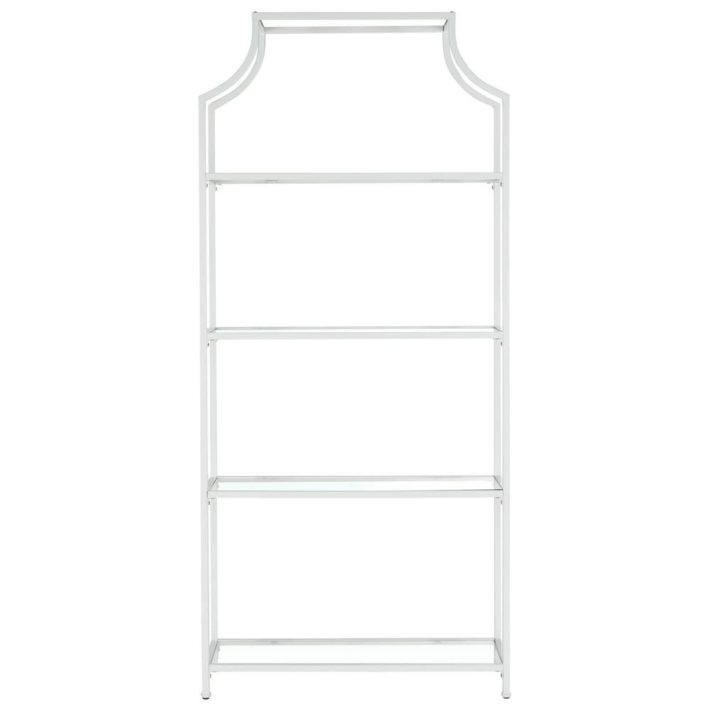 Safavieh 80 in. White Metal 4-shelf Etagere Bookcase with Open Back-FOX6298A - The Home Depot | The Home Depot