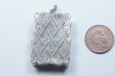 ANTIQUE VICTORIAN ENGLISH SILVER ENGRAVED VINAIGRETTE LOCKET PENDANT 1857  | eBay | eBay US