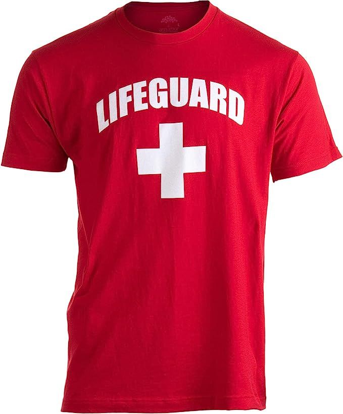 Lifeguard | Red Lifeguarding Unisex Uniform Costume T-Shirt for Men Women | Amazon (US)