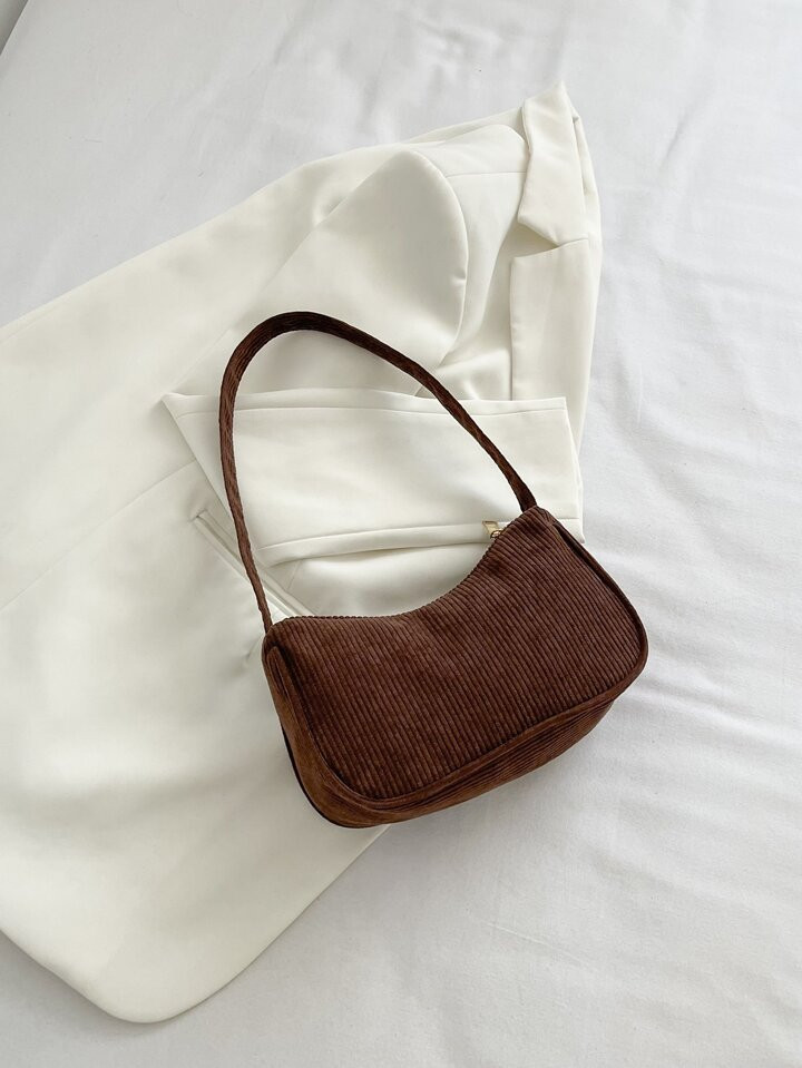 Corduroy Minimalist Hobo Bag | SHEIN