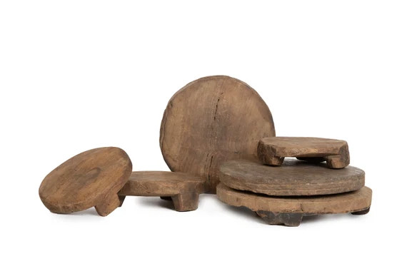 Antique Round Chapati Plates Vintage Old Wooden Pot Coasters | Etsy | Etsy (US)