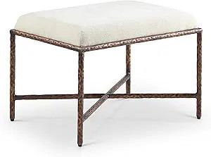 Meridian Furniture 22063Cream Valley Collection Modern | Contemporary Bench with Soft Cream Cheni... | Amazon (US)