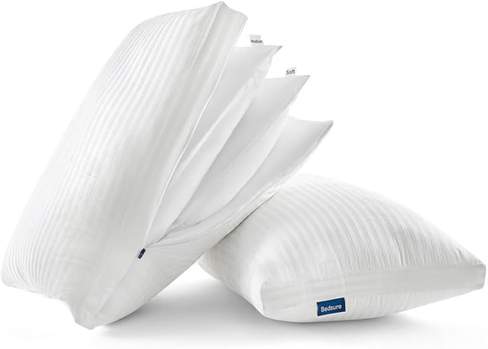 Bedsure Pillows Set of 2 - Fluffy & Soft Adjustable Layer Queen Pillows with Cotton Cover, Luxury... | Amazon (US)