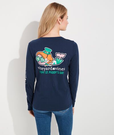 St. Paddy's Day Whale Long-Sleeve Pocket Tee | Vineyard Vines