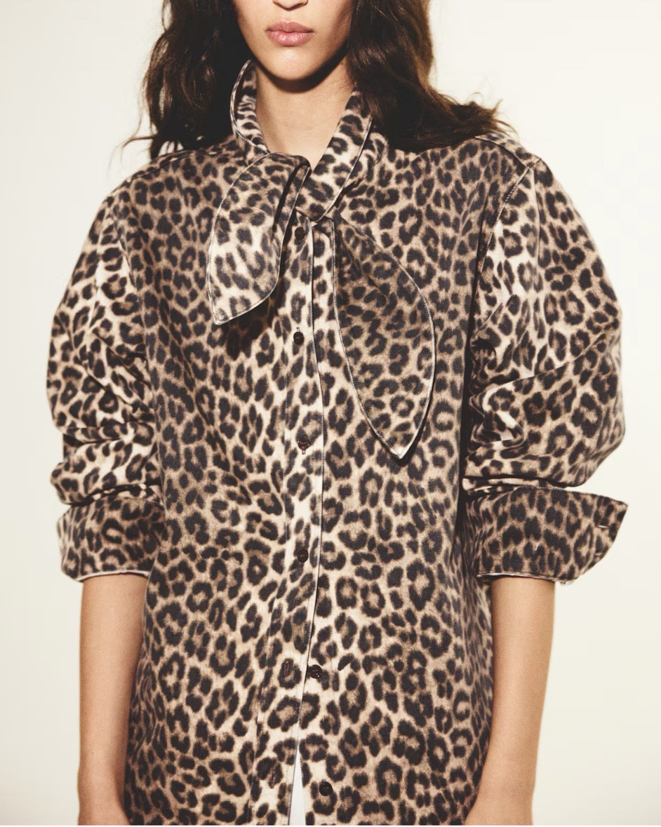 Leopard print tie neck shirt

#LTKSeasonal