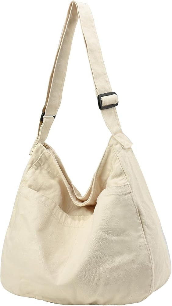 Canvas Tote Bag Casual Hobo Crossbody Shoulder Bag for Women and Men Large Purse Messenger Bag Tr... | Amazon (US)