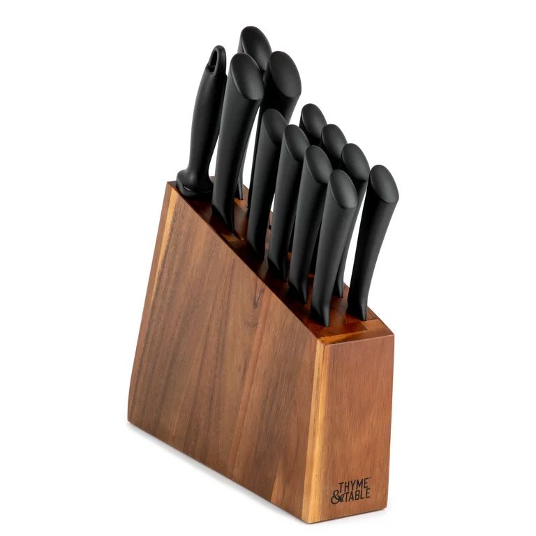 Thyme & Table Knife Set, 13-Piece Kitchen Slim Block Stainless Steel Knife Set | Walmart (US)