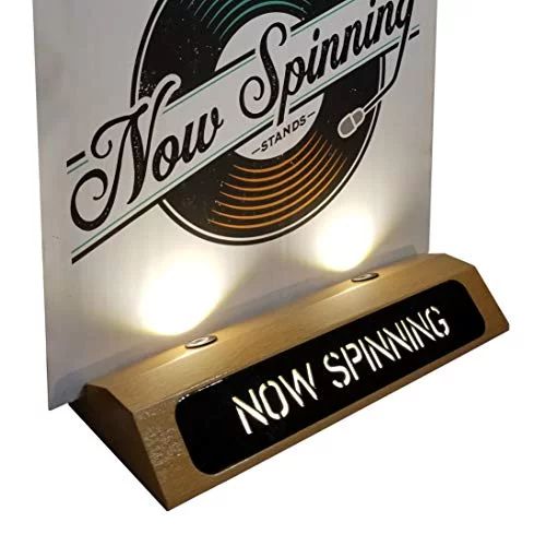 Now Spinning Record Stand Vinyl Illuminated LED Display (Satin) | Walmart (US)