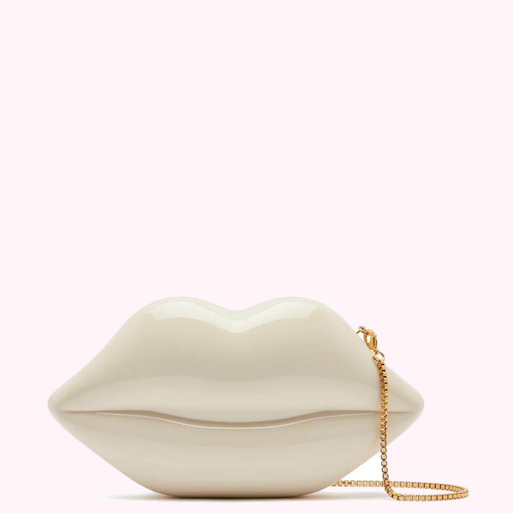 NEUTRAL MEDIUM LIPS CLUTCH BAG | Lulu Guinness (UK)