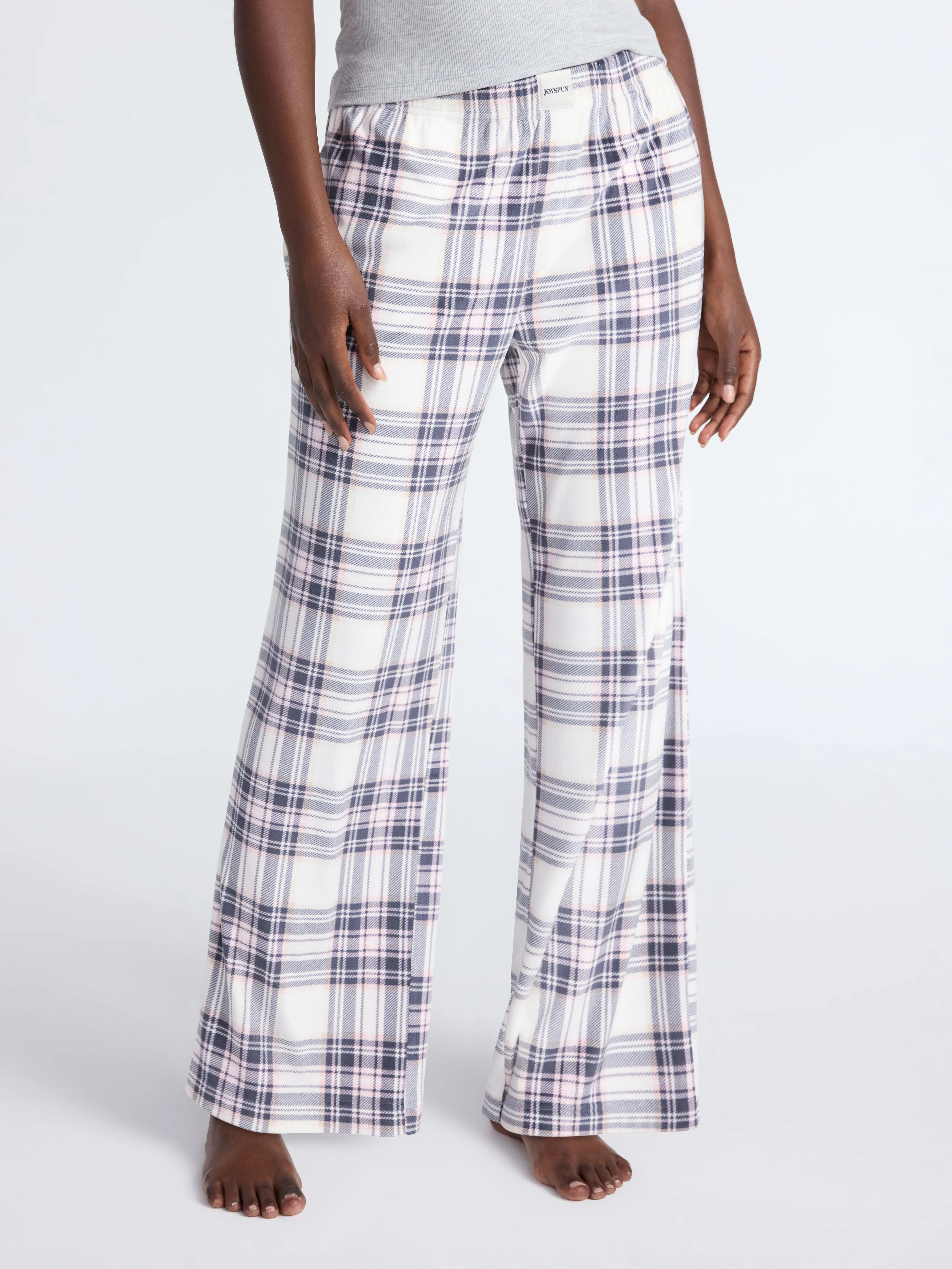 Joyspun Women's Velour Wide-Leg Sleep Pants, Size XS-3X | Walmart (US)