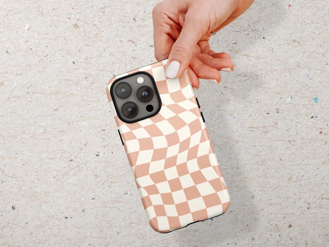 Aesthetic Phone Case | Checkered Phone Case | Pink Phone Case | iPhone 14 Pro | iPhone 12 Pro Max... | Etsy (US)