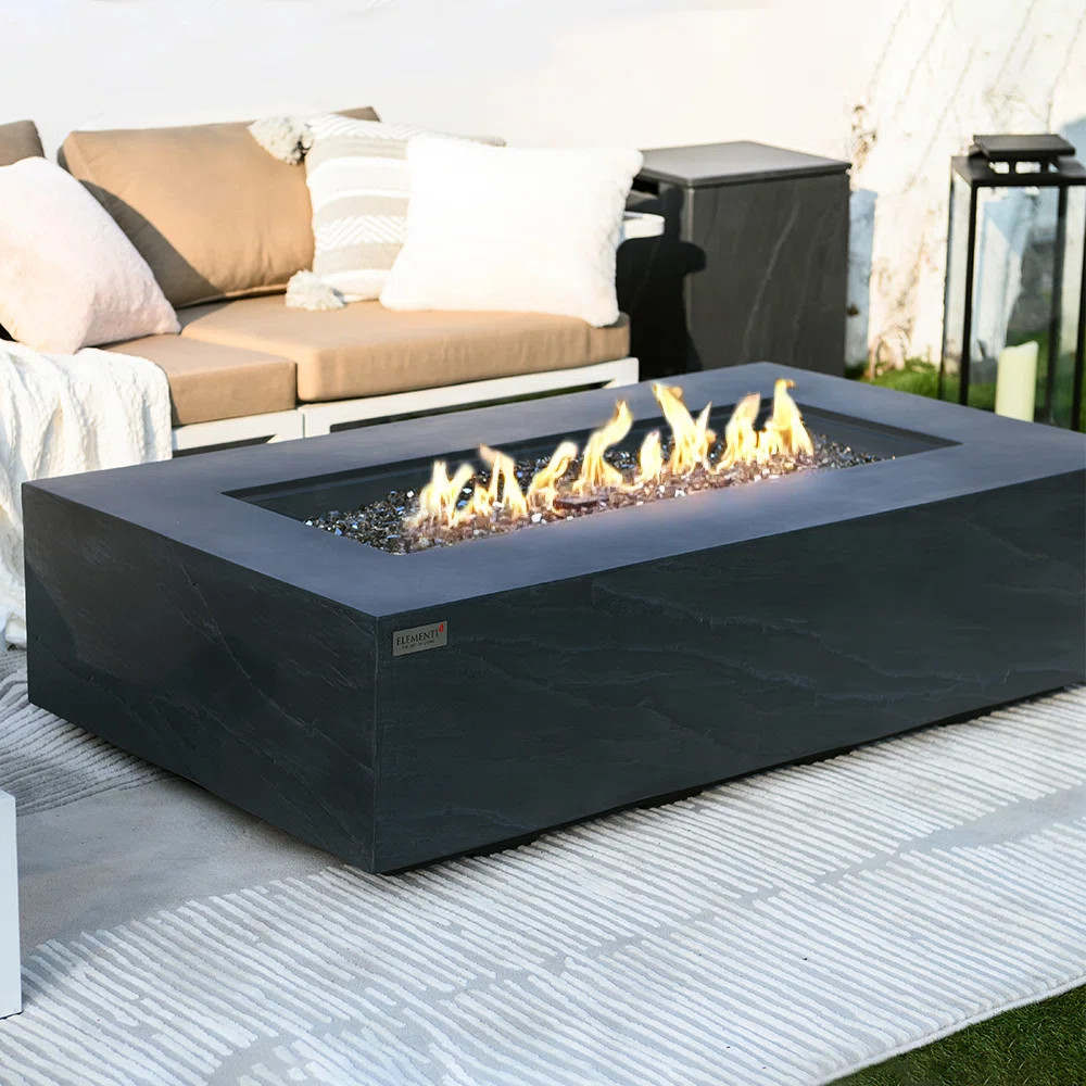 Rectangle Concrete Smokeless Fire Pit Table | Wayfair North America