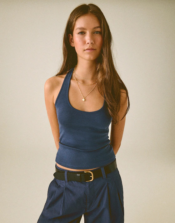 The '90s Halter Top in Compact Cotton | Madewell